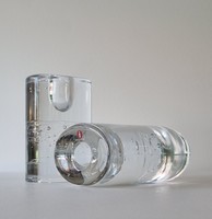 Iittala Arktia tömör üveg design gyertyatartó -Timo Sarpaneva  jelzett finn vintage tárgyak