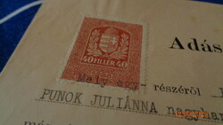 Sale contract from 1928 with document stamp