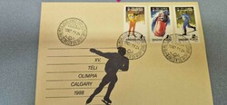 Elsőnapi boríték, XV. Téli Olimpia Calgary 1988.