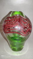 Vintage ritkaság Exbor Novybor  IVO ROZSIPAL üveg váza 1970-es évek
