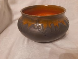 Drip-glazed, linard ceramic bowl