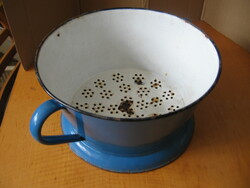 Retro blue enamel filter bowl Budafok