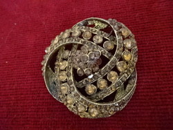 A small stone pendant from the 70s in a gold-plated frame, diameter 5 cm. Jokai.