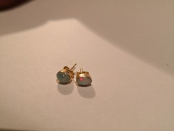 Gold-plated silver earrings with opal stones