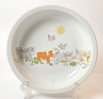 Vintage/retró - bűbájos mese jelenetes alföldi porcelán tányér
