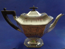 100-year-old silver-plated tea and coffee pot with beautiful decoration