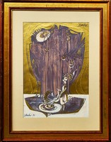 Xantus Gyula (1919 - 1993) Népmese 1973 c Képcsarnokos festménye Eredeti Garanciával!