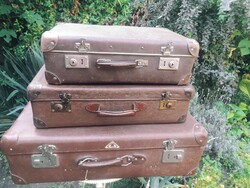 3 db Vulkanfiber bőrönd , kofferek