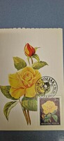 Postcard, 1982 iv.30. With Budapest stamp, roses, diorama, 2 ft stamp.
