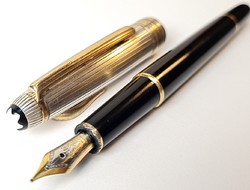 Montblanc meisterstück metal2 / fountain pen with silver cap and 18 carat gold nib