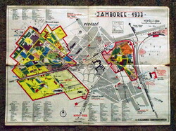 1933 Gödöllői Jamboree Világtalálkozó térkép  Bp. Athenaeum  40x50cm  EREDETI