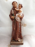 Original Italian, 30 cm wooden saint antal statue, numbered, malsiner work