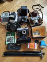 Fényképezőgépek kiegészítők tripod vaku dia st. fotós csomag hagyatékból