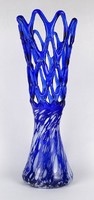 1O375 Kék-fehér fújt üveg váza művészi üveg váza 37.5 cm