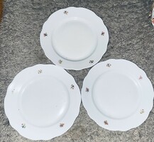 Zsolnay shield seal 3 flat plates ~24 cm flower pattern