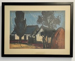 Original oil pastel work by Gyula Kajári (1926-1995) 48x63 cm