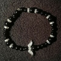 Mineral angel bracelet - black onyx (18.5cm)