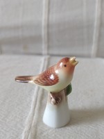 Herendi gyűjtői mini énekes madár figura, hibátlan, jelzett, 5 cm