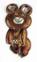 1O486 MISA mackó moszkvai olimpia kabala fém falidísz 17 cm