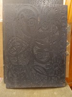 Diskay lenke (1924-1980), wooden block, size 47x35 cm