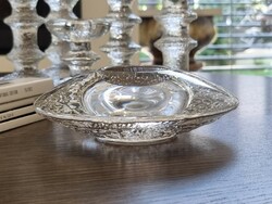 Swedish Orrefors (Lars Hellsten Design) Signed Crystal Candle Holder / Table Decoration