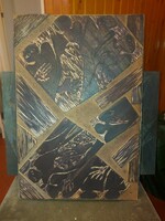 Diskay lenke (1924-1980), wooden block, size 53 x 36 cm