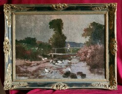Őszi akció!!! Neogrády Antal (1861 - 1942) : Patakparton