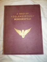Antique book monograph of Hungarian transport railway navigation flight car