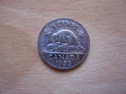 Kanada 5 Cents 1953  nikkel