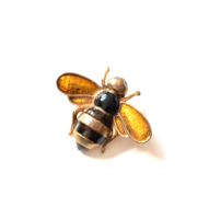 Vintage bross - méhecske formájú ékszer - méh, rovar melltű, kitűző