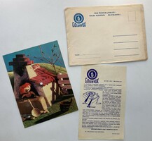 Colorvox hangbarázdás retro képeslevelezőlap Foky Ottó bábtervével
