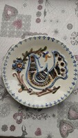 31.Cm wall plate-peace dove with a flower in its beak