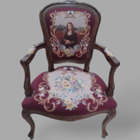 Neo-baroque armchair with Mona Lisa tapestry pattern