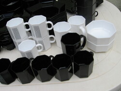 Retro Arcoroc mug black and white striped cup