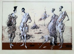 Dienes Gábor - Séta 50 x 70 cm szitanyomat 1985