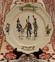 Napóleon katonás francia fajansz tányér (L4014)