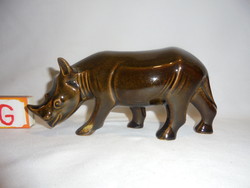 Old porcelain rhino figure, nipp