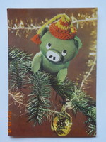Old fairy tale character Christmas card - raisins - bródy vera puppet design