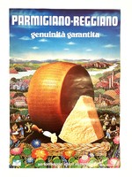 Parmigiano-Reggiano olasz retro parmezán reklámplakát