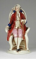 1O412 Régi német rokokó porcelán férfi figura 13 cm