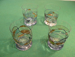 Glass cup with colorful glass thread decoration