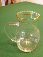 Glass milk jug with golden rim