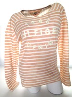 Original tommy hilfiger (l) peach-white women's elastic pullover top