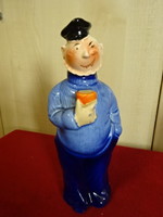 Glazed ceramic figure, the drunken sailor, drinking flask. Jokai.