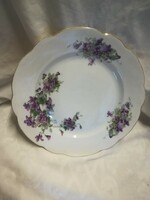 Porcelain / Czech / flat plate with a violet pattern