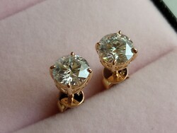 10 K sárga arany 0.8 ct moissanit gyémánt fülbevaló