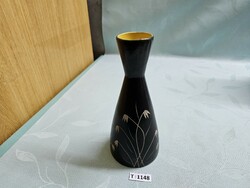 T1148 black ceramic vase with flower pattern 20 cm