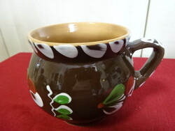 Sárospataki folk ceramic mug, top diameter 11.5 cm. Jokai.