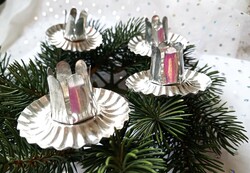 Old advent candle holder with insert 4 pcs together - 5.5X 6cm