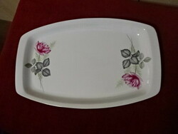 Alföldi porcelain, meat bowl with rose pattern. Size: 38.5x24 cm. Jokai.